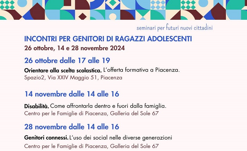 Incontri per genitori di ragazzi adolescenti